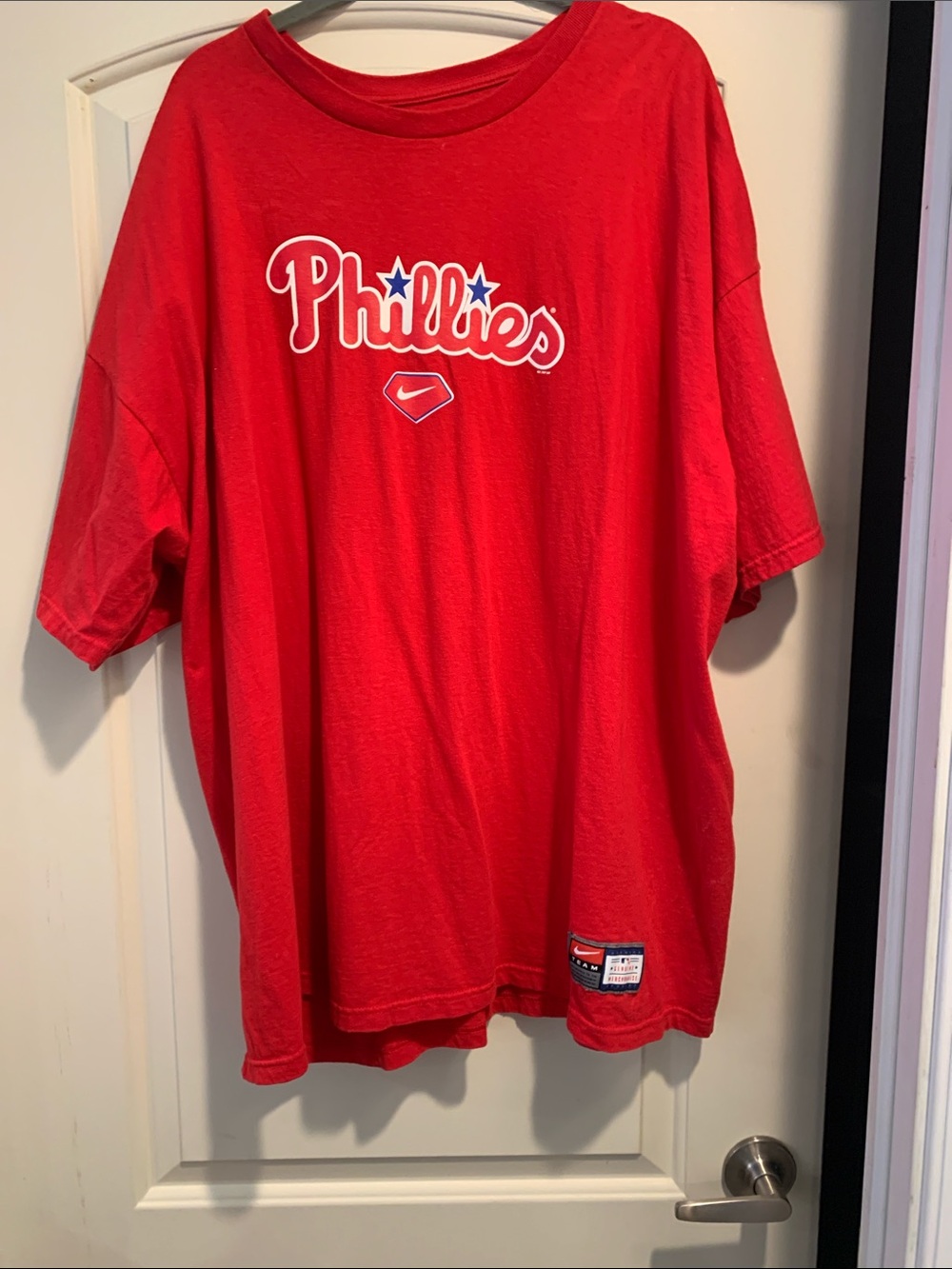 Nike Red Phillies Logo T-Shirt with White & Blue Accents